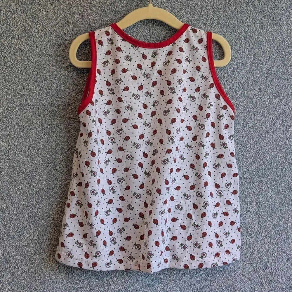 Giselle Pimentinha Girls Size 6 Red White Ruffle Ladybug 2 Piece Pajama Set